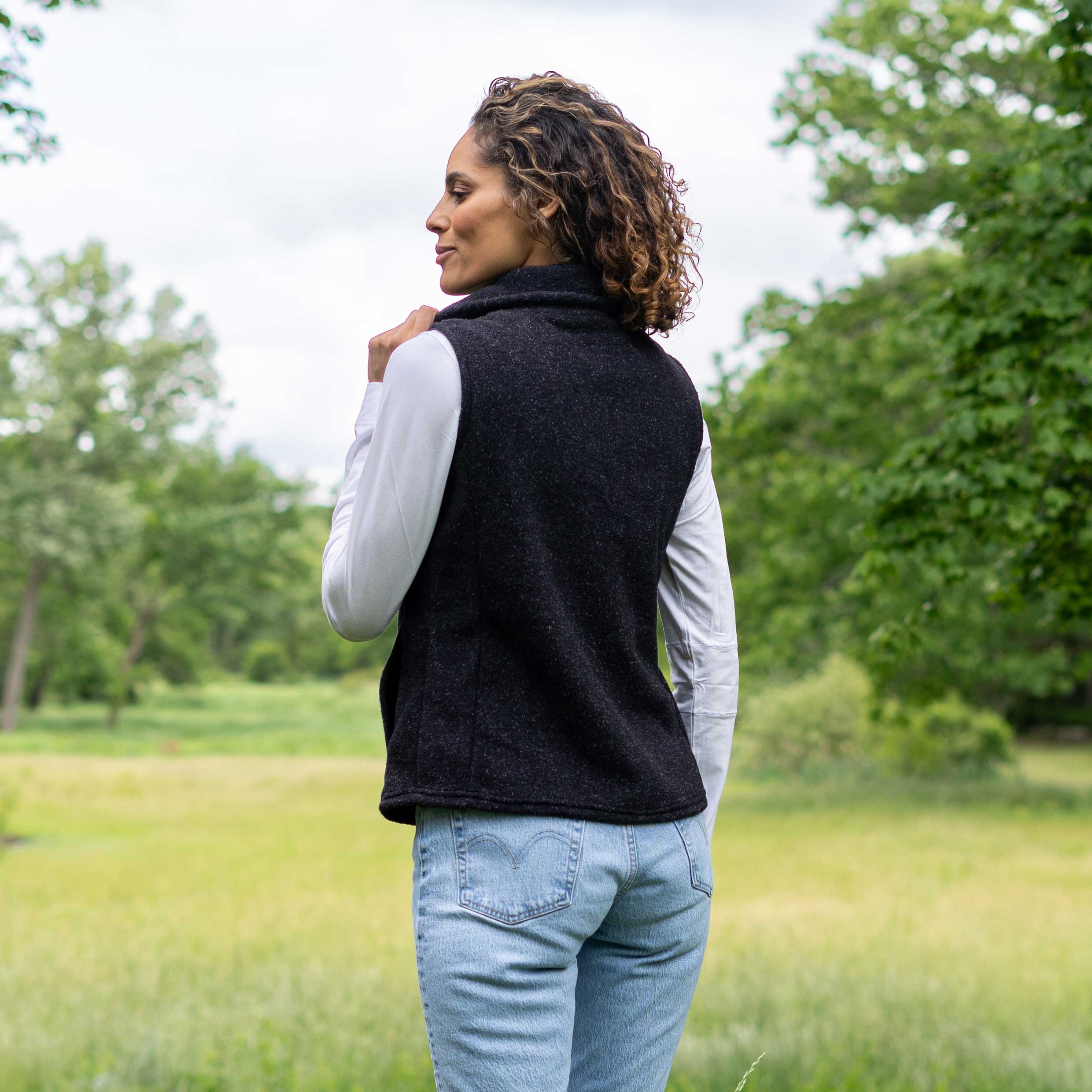 Womens black clearance fleece vest