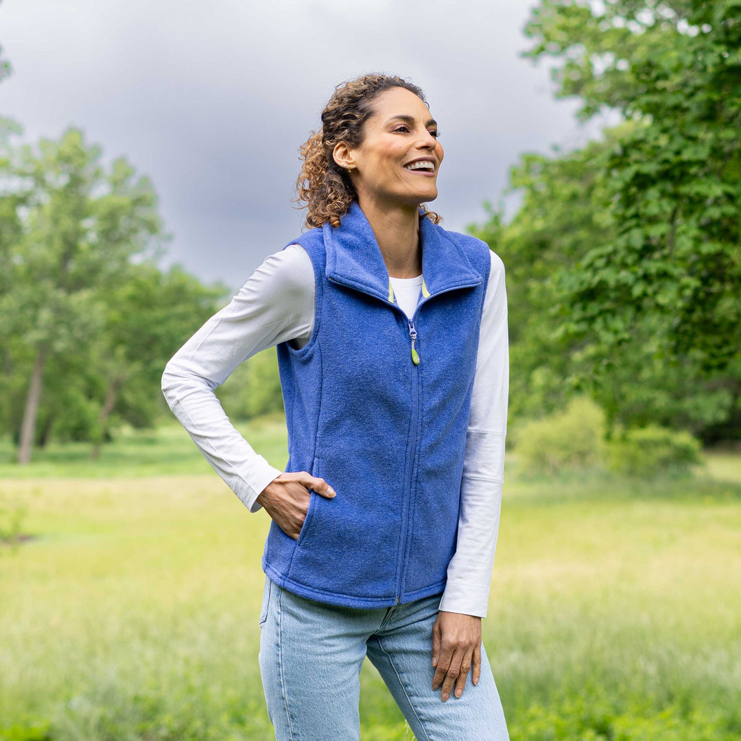 Women's Heather Fleece Vest - Dakini