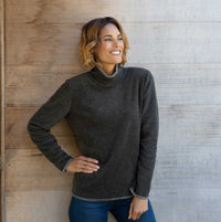 Women's roll neck fleece sweater closeout colors - Dakini