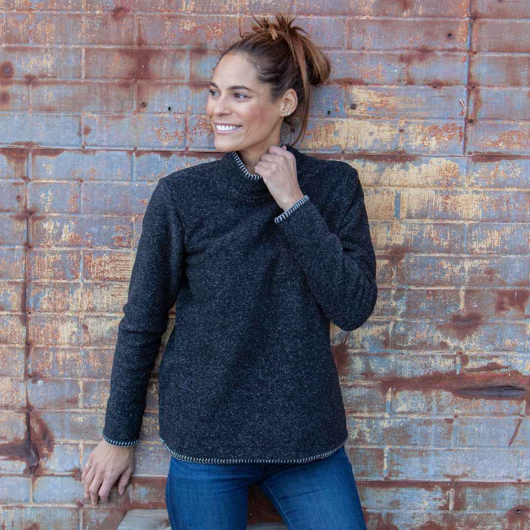 Women's roll neck fleece sweater - Dakini