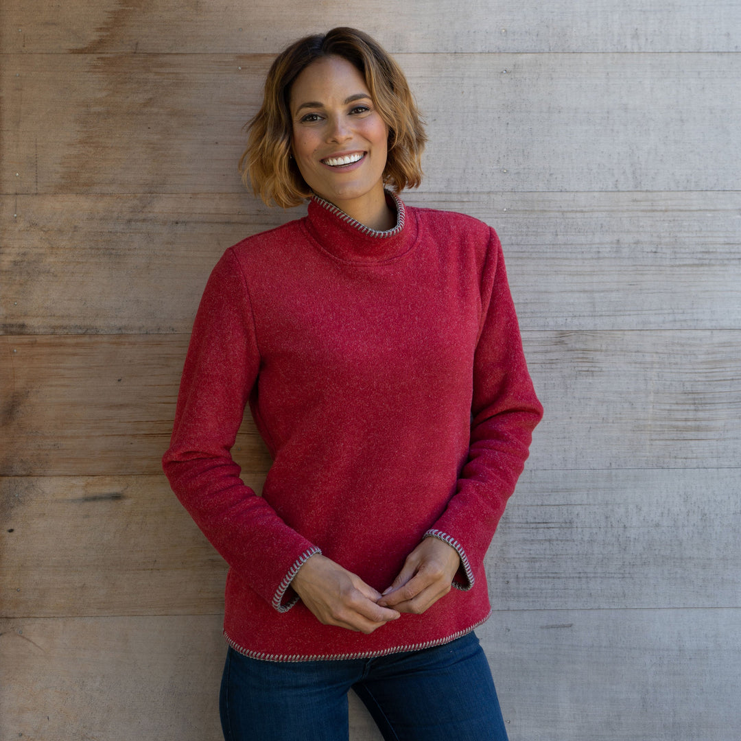 Women's roll neck fleece sweater - Dakini