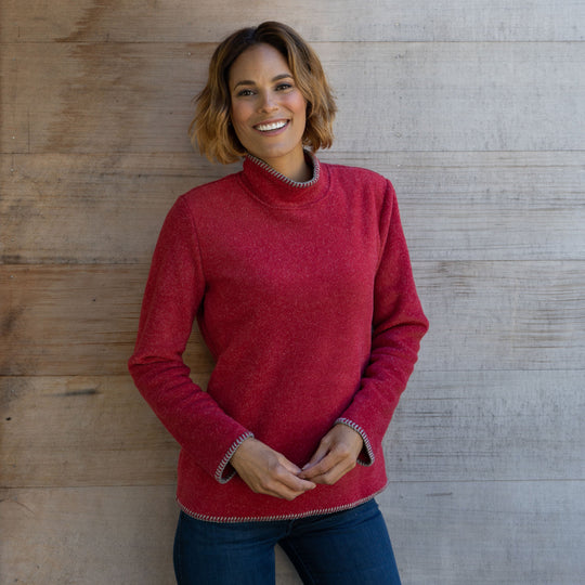 Women's roll neck fleece sweater - Dakini