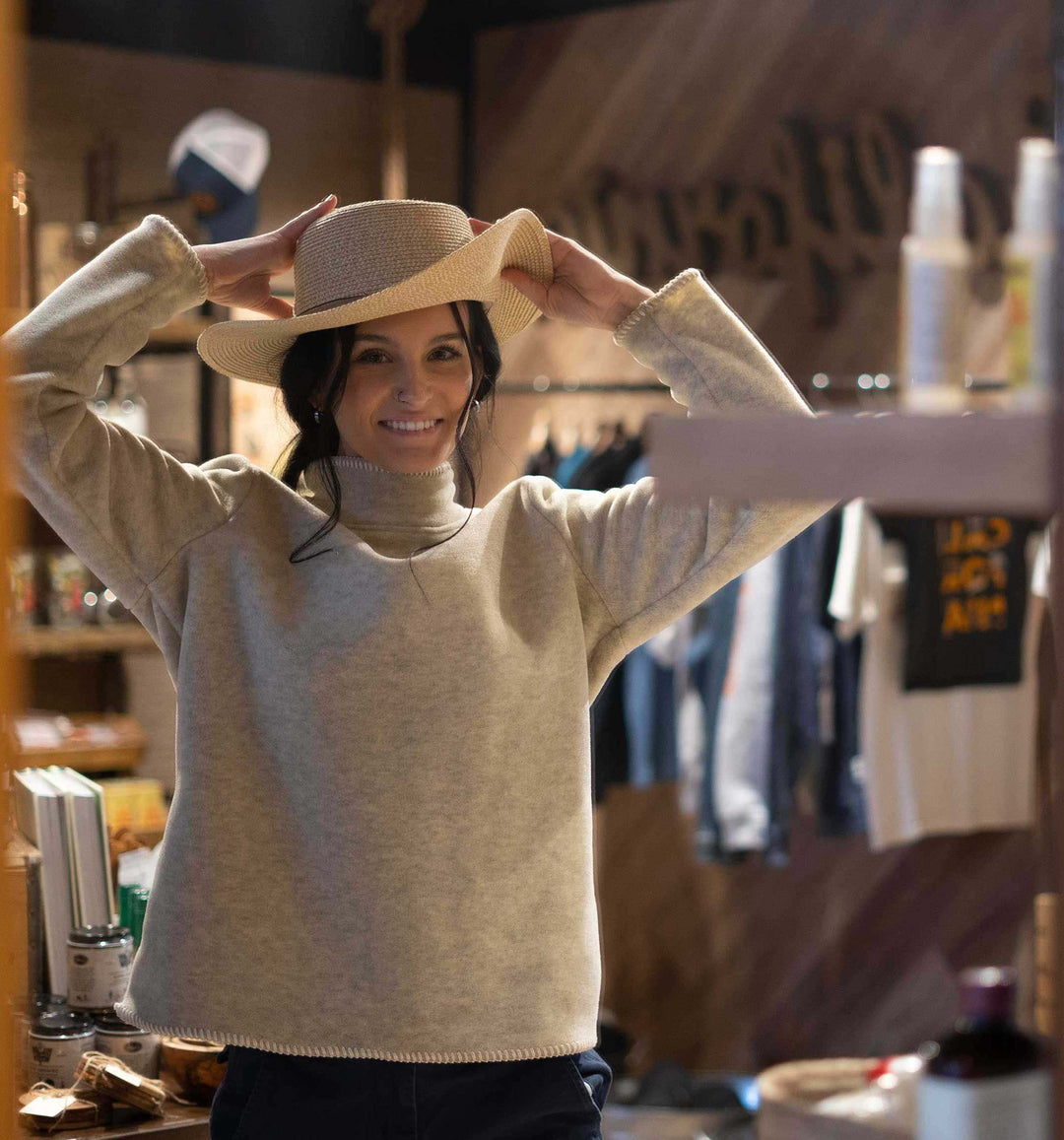 Women's roll neck fleece sweater - Dakini