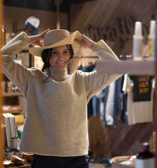 Women's roll neck fleece sweater - Dakini
